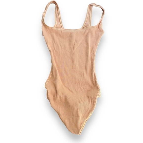 Skims XS ribbed thong bodysuit Sedona Tan Neutral Minimal NWT $72 - Picture 1 of 4